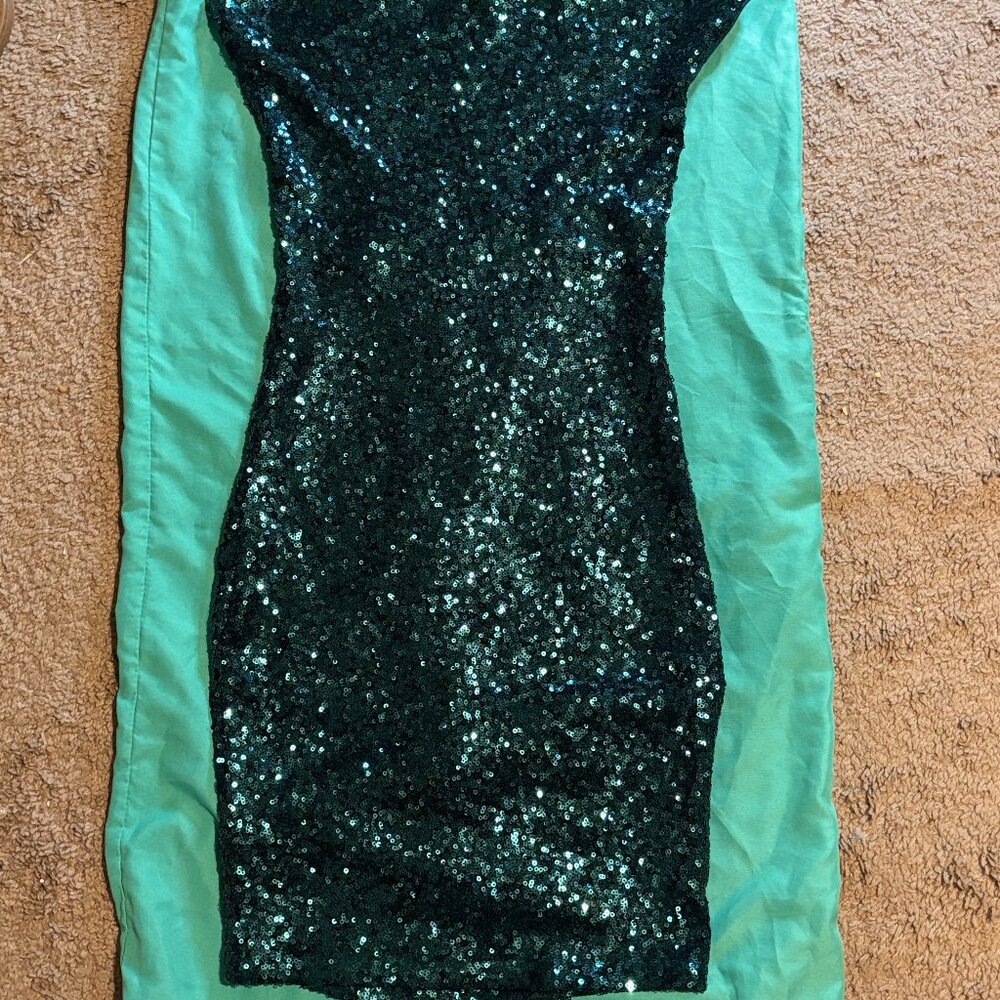 Bestie Sequin Mini Dress - GREEN  SZ XS